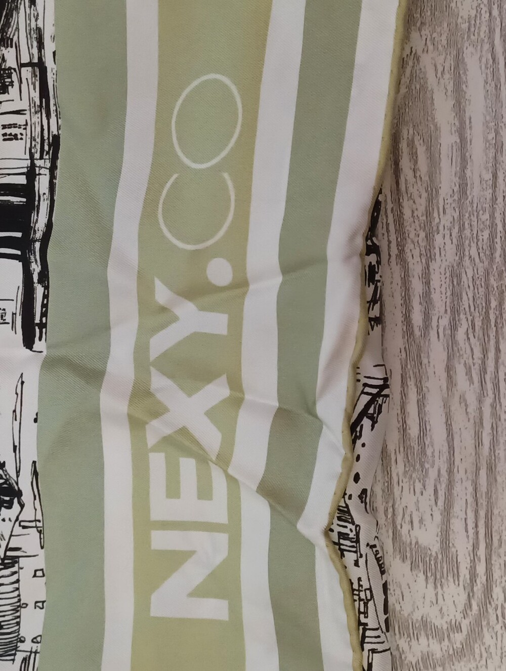 Women's Green & White Striped Scarf Wrap